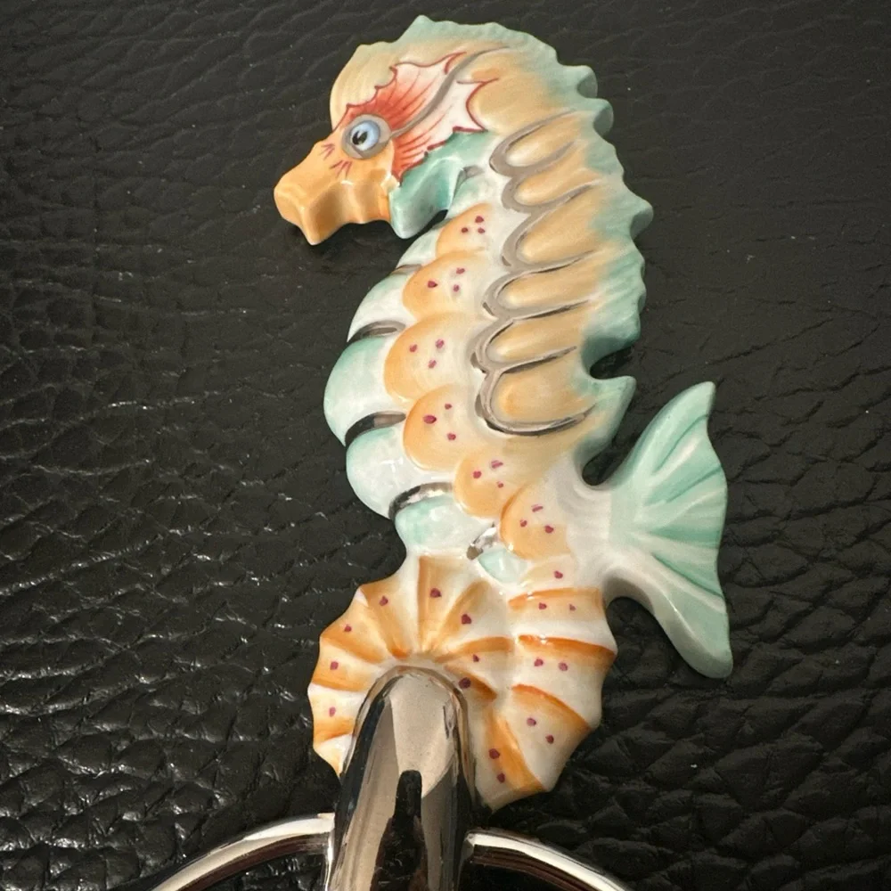 SEAHORSE Porcelain Towel Ring Wall Mount